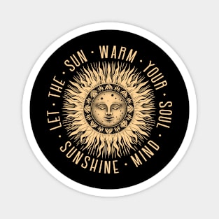 Vintage summer sun with lettering Magnet